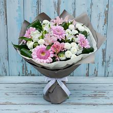 Букет цветов из:  Герберы, Альстромерии и Хризантемы в Нарзанном