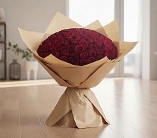 Букет 101 Красная роза #REPLACE_PRED# Нарзанном