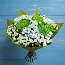 Букет цветов из:  Хризантемы #REPLACE_PRED# Нарзанном