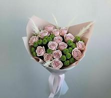Букет цветов из:  Розы и Хризантемы #REPLACE_PRED# Нарзанном