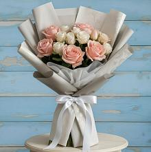Букет цветов из:  Розы #REPLACE_PRED# Нарзанном
