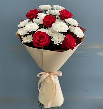 Букет цветов из:  Розы и Хризантемы в Нарзанном