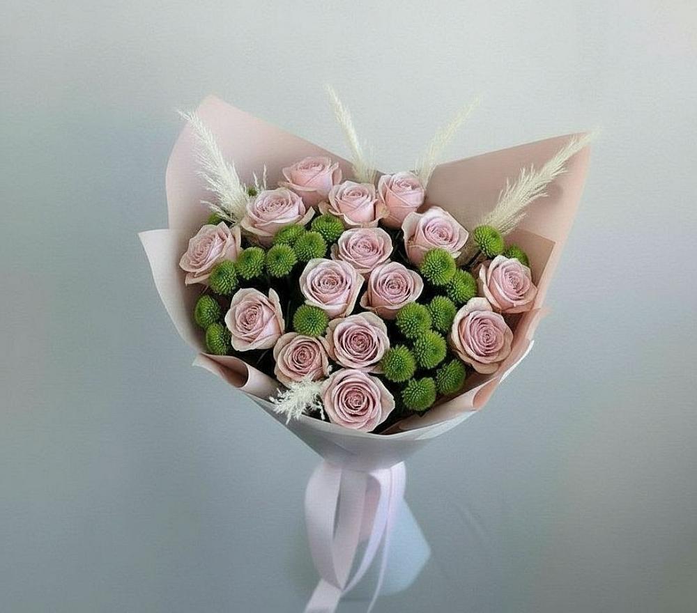 Букет цветов из: Розы и Хризантемы в Нарзанном