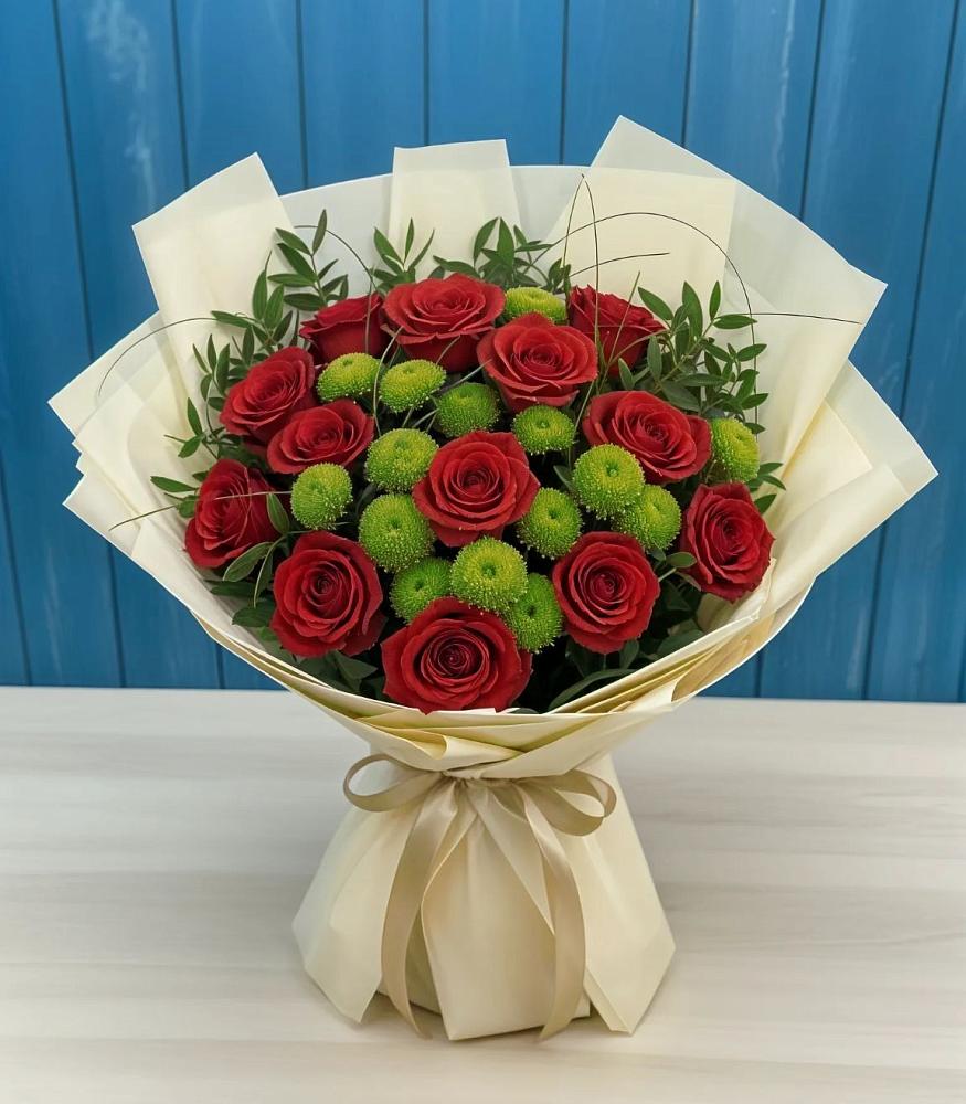 Букет цветов из: Розы и Хризантемы в Нарзанном