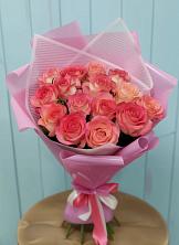 Букет 15 Розовых роз Равель в Нарзанном